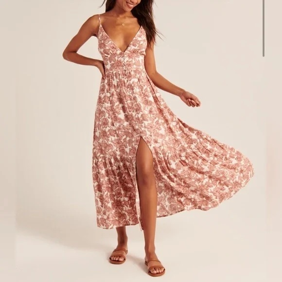 Abercrombie & Fitch Dresses & Skirts - Abercrombie & Fitch Floral Linen Blend Maxi Dress - Women’s Small